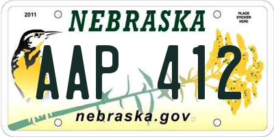 NE license plate AAP412