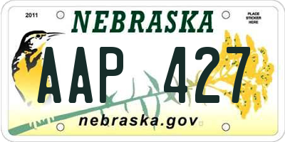 NE license plate AAP427