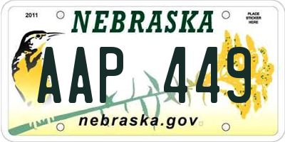 NE license plate AAP449
