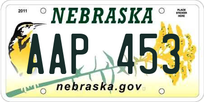 NE license plate AAP453