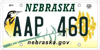 NE license plate AAP460