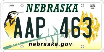 NE license plate AAP463