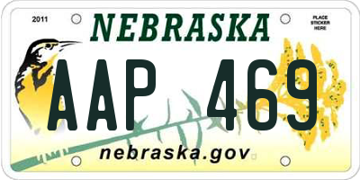 NE license plate AAP469