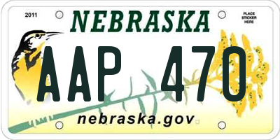 NE license plate AAP470