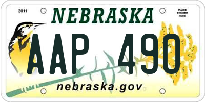 NE license plate AAP490