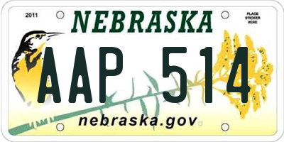 NE license plate AAP514