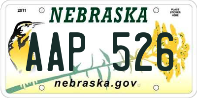 NE license plate AAP526