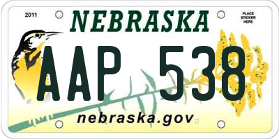NE license plate AAP538
