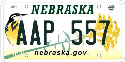 NE license plate AAP557