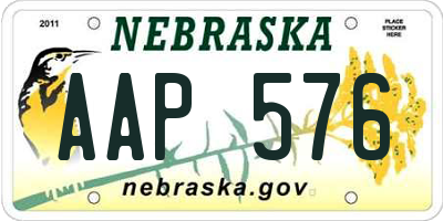NE license plate AAP576