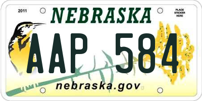 NE license plate AAP584