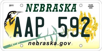 NE license plate AAP592
