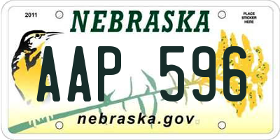 NE license plate AAP596