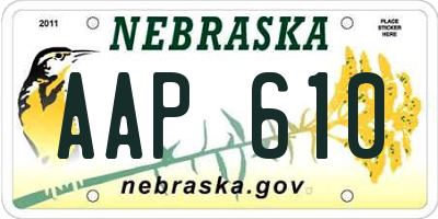 NE license plate AAP610