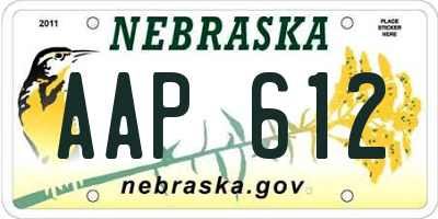 NE license plate AAP612