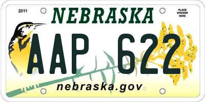 NE license plate AAP622