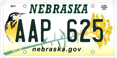 NE license plate AAP625