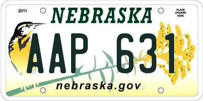 NE license plate AAP631