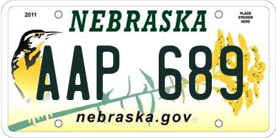 NE license plate AAP689