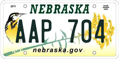 NE license plate AAP704
