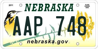 NE license plate AAP748