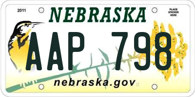 NE license plate AAP798