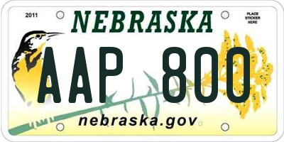 NE license plate AAP800