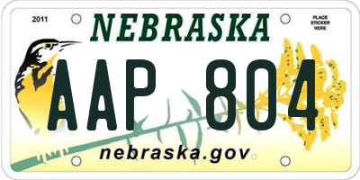 NE license plate AAP804