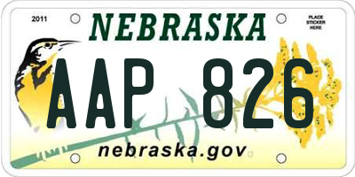 NE license plate AAP826