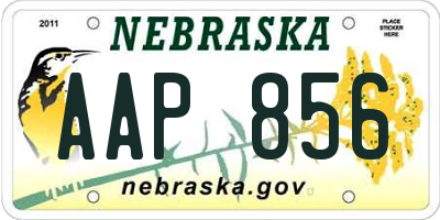 NE license plate AAP856