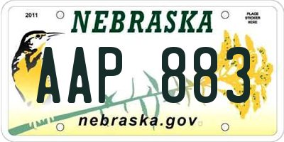 NE license plate AAP883