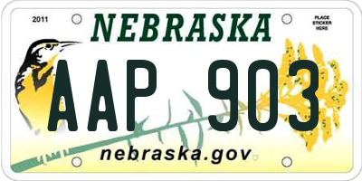 NE license plate AAP903