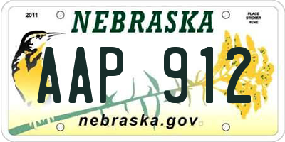 NE license plate AAP912