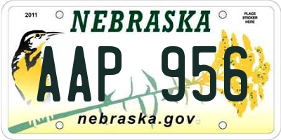 NE license plate AAP956