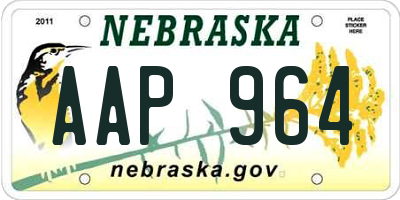 NE license plate AAP964