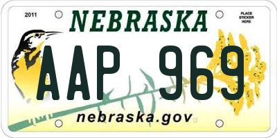 NE license plate AAP969