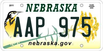 NE license plate AAP975