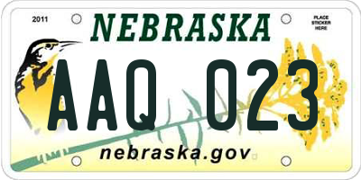 NE license plate AAQ023