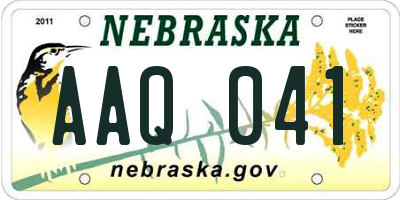 NE license plate AAQ041