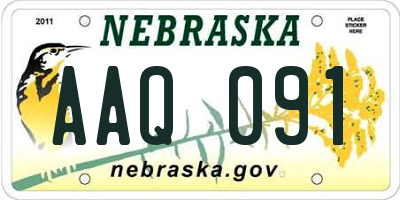NE license plate AAQ091
