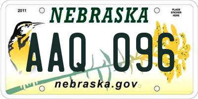 NE license plate AAQ096