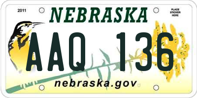 NE license plate AAQ136