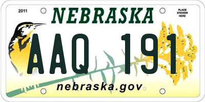 NE license plate AAQ191