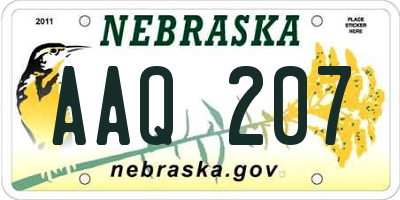 NE license plate AAQ207