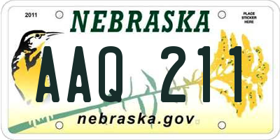 NE license plate AAQ211