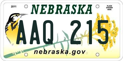 NE license plate AAQ215