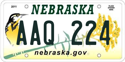 NE license plate AAQ224