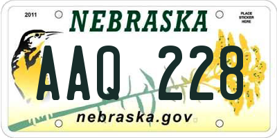 NE license plate AAQ228