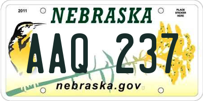 NE license plate AAQ237