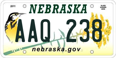 NE license plate AAQ238